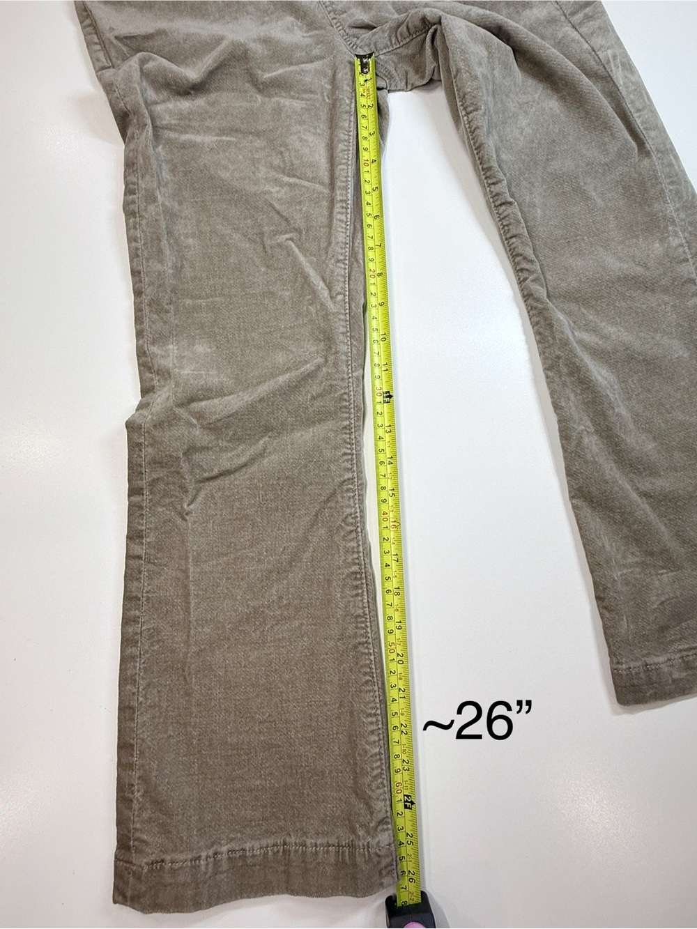 LOFT Velvet Touch Kick Flare Pants, Size 4/27 Taupe Button Fly Stretch - Picture 6 of 13